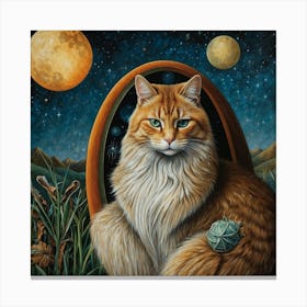 Cat In The Moonlight 2 Canvas Print