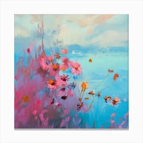 Flowers By The Sea Canvas Print