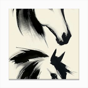 Two Horses Ink Canvas Print