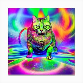 Psychedelic Cat Canvas Print