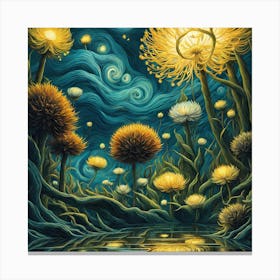 Dandelion Night Canvas Print