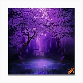 Craiyon 221146 Mythical Purple Tree Wallpaper Canvas Print