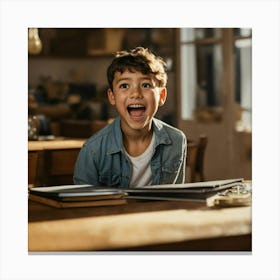 Boy Reacting To A Surprise (3) Canvas Print