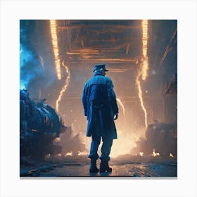 Man Standing In A Tunnel Canvas Print