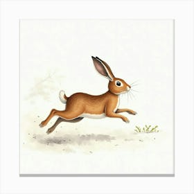 Hare Running Canvas Print