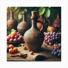 Wine And Grapes Canvas Print