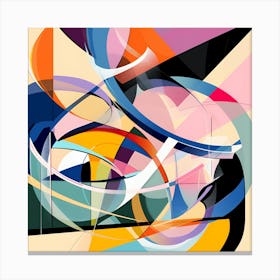 Abstract Shapes, Vibrant Colors Art Canvas Print