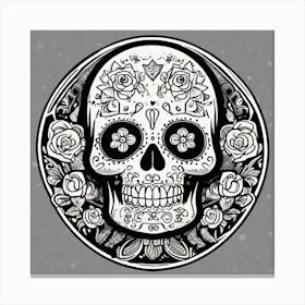 Mexican Skull Sticker 2d Cute Fantasy Dreamy Vector Illustration 2d Flat Centered By Tim Bur (15) Canvas Print