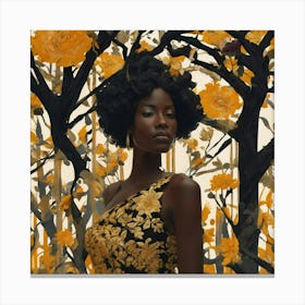 Woman in forest Canvas Print