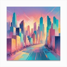 Cityscape Painting Canvas Print