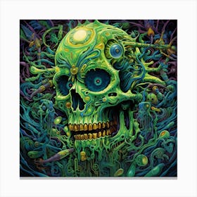 Skull - Psychedelic Skull Canvas Print