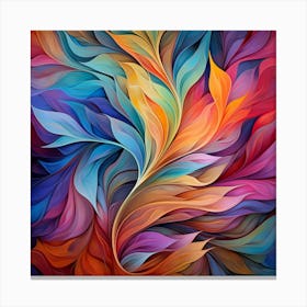 Abstract Colorful Leaves Canvas Print