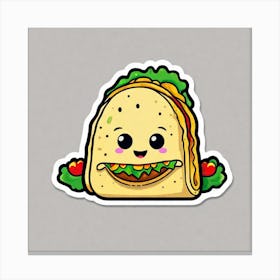 Mexican Taco Sticker 2d Cute Fantasy Dreamy Vector Illustration 2d Flat Centered By Tim Burt (11) Canvas Print