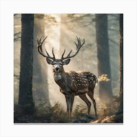 Deer In The Forest 205 Canvas Print