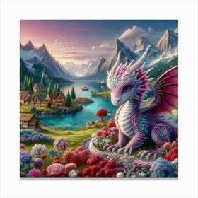 Dragon In The Garden Canvas Print