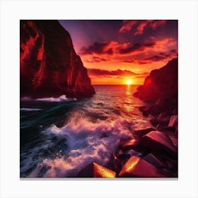 Sunset Over The Ocean 148 Canvas Print