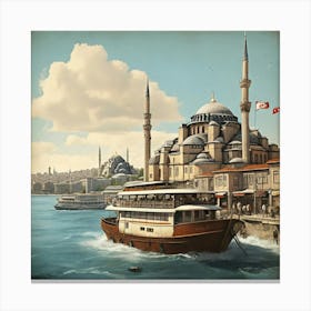 Turkish City paintings Canvas Print