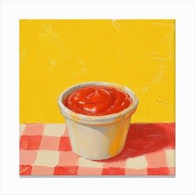 Ketchup Yellow Checkerboard 1 Canvas Print