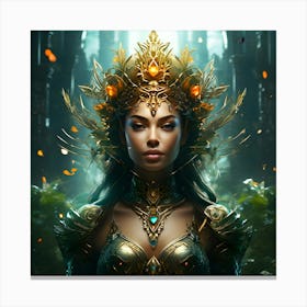 Fantasy Woman In The Forest Canvas Print