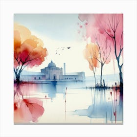 Taj Mahal Painting Canvas Print