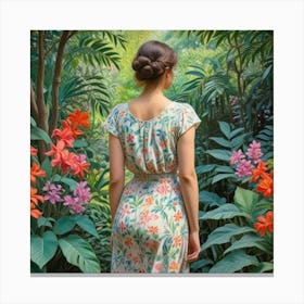 Into The Garden Ai Art Wall Art Design Illustration (1) Canvas Print