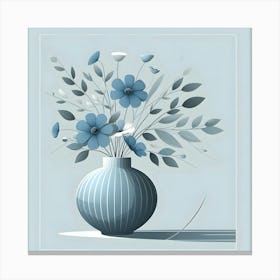 Blue Flowers In A Vase Canvas Print