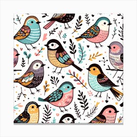 Seamless Pattern With Birds Canvas Print