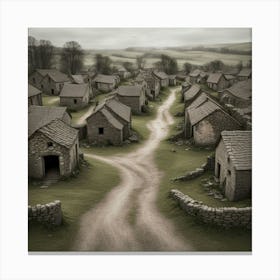 Village In The Mist Canvas Print