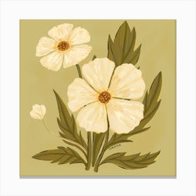 Simple Peach Yellow Flowers Canvas Print