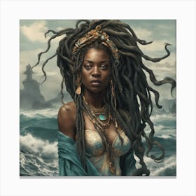 Yemanya Yemoja Dread Locs Mermaid Mami Water Ocean Goddess Canvas Print