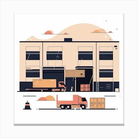 Warehouse Vector Illustration Canvas Print