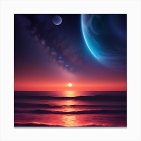 Sunset Over The Ocean 1 Canvas Print