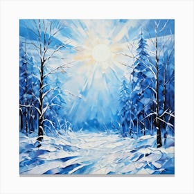 Abstract Landscape Showcasing The Battle Between Winters Chill And The New Years Promise Sun Rays Canvas Print