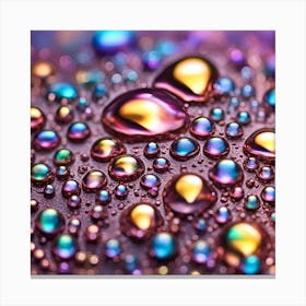 Color Water Droplets Canvas Print