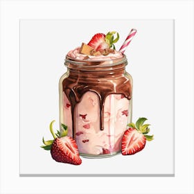 Strawberry Milkshake 25 Canvas Print