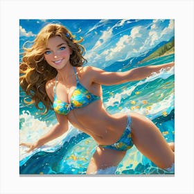 Sexy Girl In Bikini guj Canvas Print