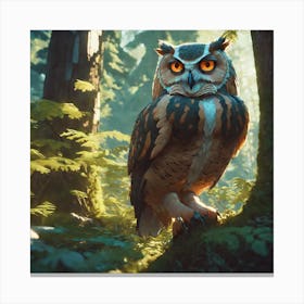 Owl In The Forest 225 Canvas Print