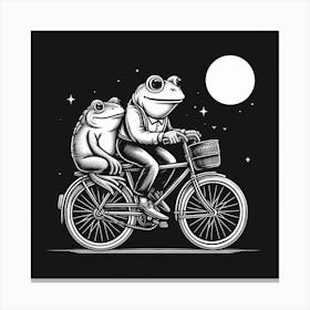 Frogs On A Bicycle 3 Canvas Print