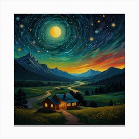 Night In The Mountains Canvas Print