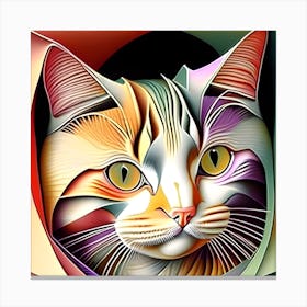 Colorfulcatportrait Canvas Print