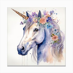 Unicorn Watercolor Painting Canvas Print