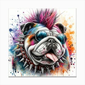 Bulldog With Spikes Canvas Print