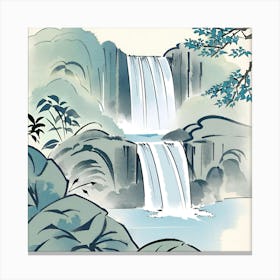 Waterfall ink style Canvas Print