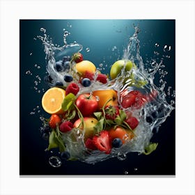 Fruit Splashing Water 12 Canvas Print