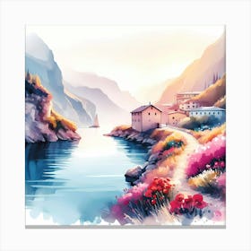 Watercolor Landscape Painting 27 Canvas Print