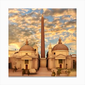 Piazza del Popolo Rome At Sunset Canvas Print