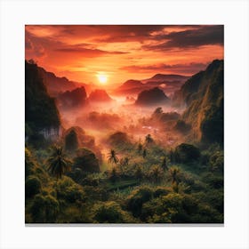 Sunrise In The Mountains 1 Canvas Print