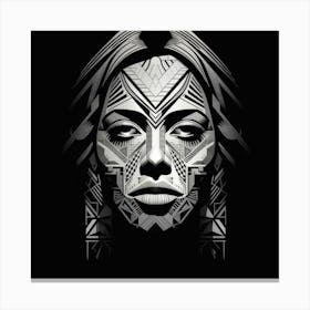 Geometric New Zealand Maori Woman 03 Canvas Print