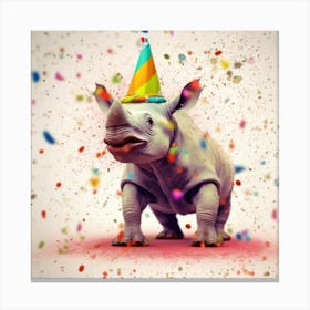 Birthday Rhino 1 Canvas Print