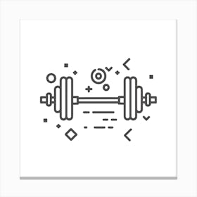 Dumbbell Icon Vector Illustration Canvas Print